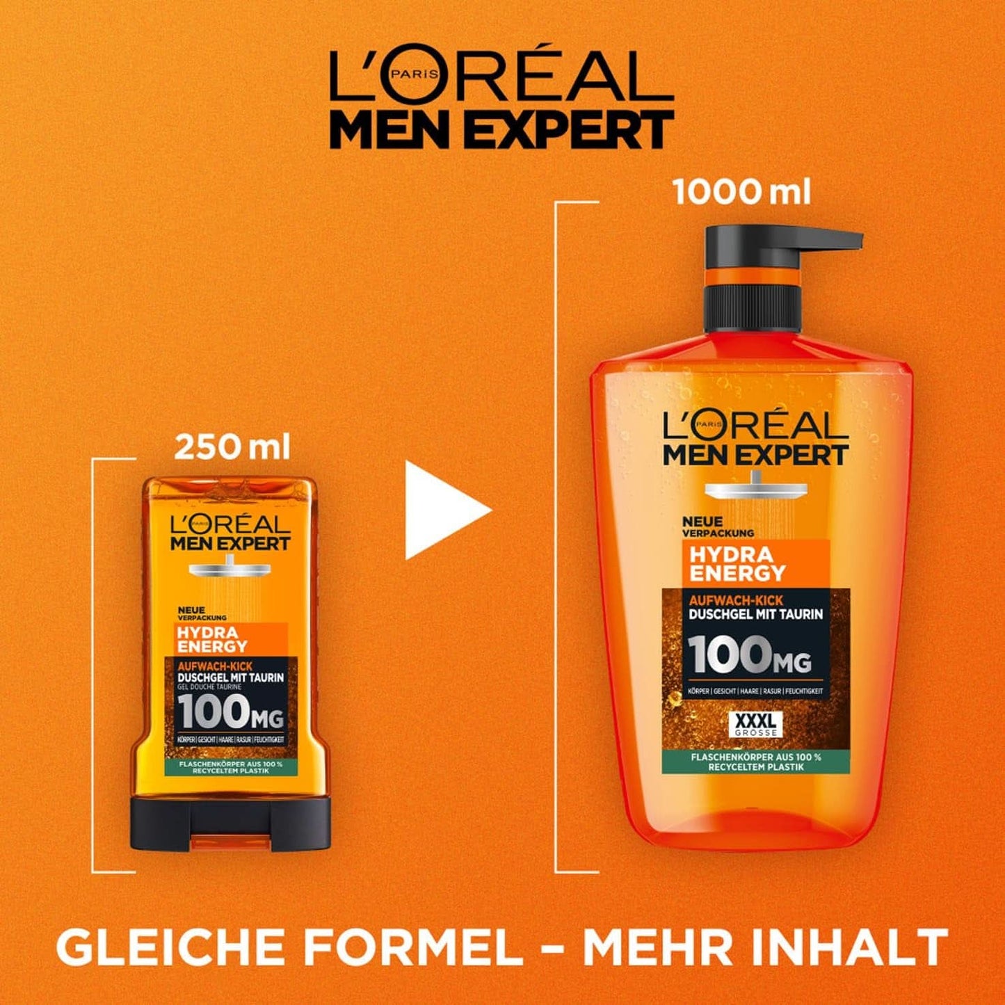 L'Oréal Men Expert XXXL Gel doccia e shampoo per uomo, 1 litro Naty Shop
