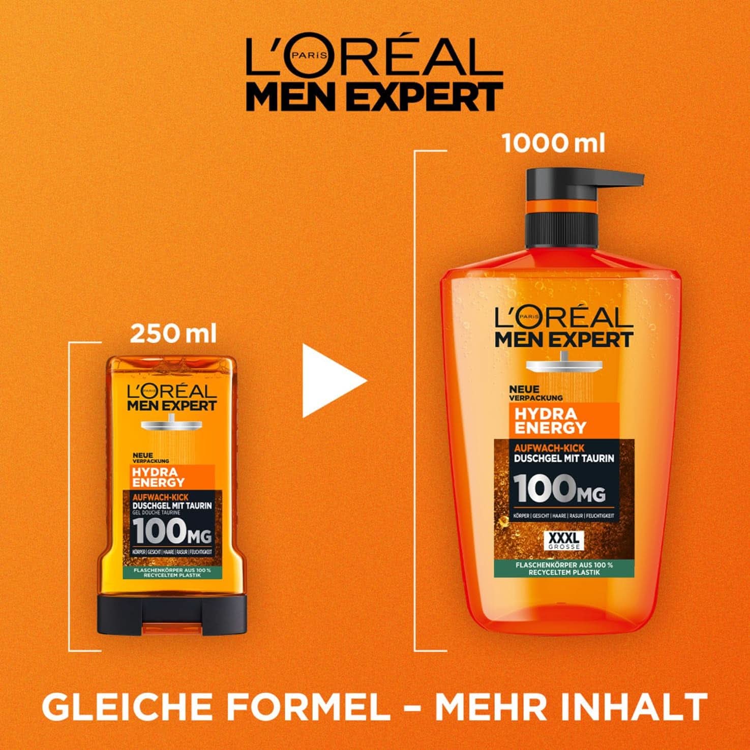 L'Oréal Men Expert XXXL Gel doccia e shampoo per uomo, 1 litro Naty Shop