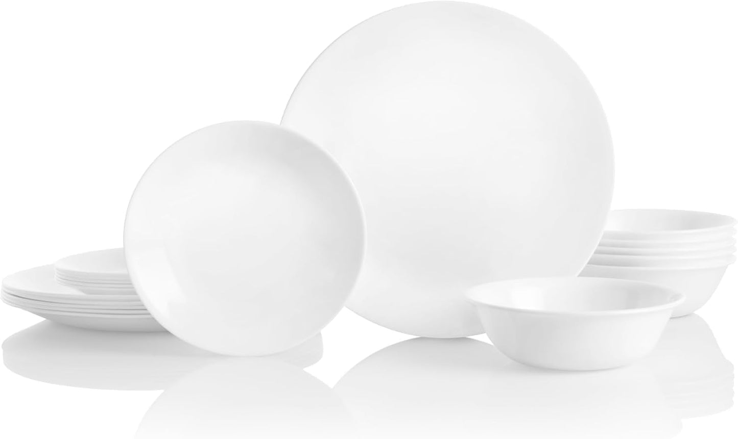 Set stoviglie per 6, 18 pezzi, infrangibile, bianco invernale, informazioni non disponibili, bianco invernale