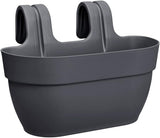elho Vibia Campana Easy Hanger M 36 - Vaso per balcone ed esterno - Ø 36,0 x H 26,5 cm - Nero/Antracite