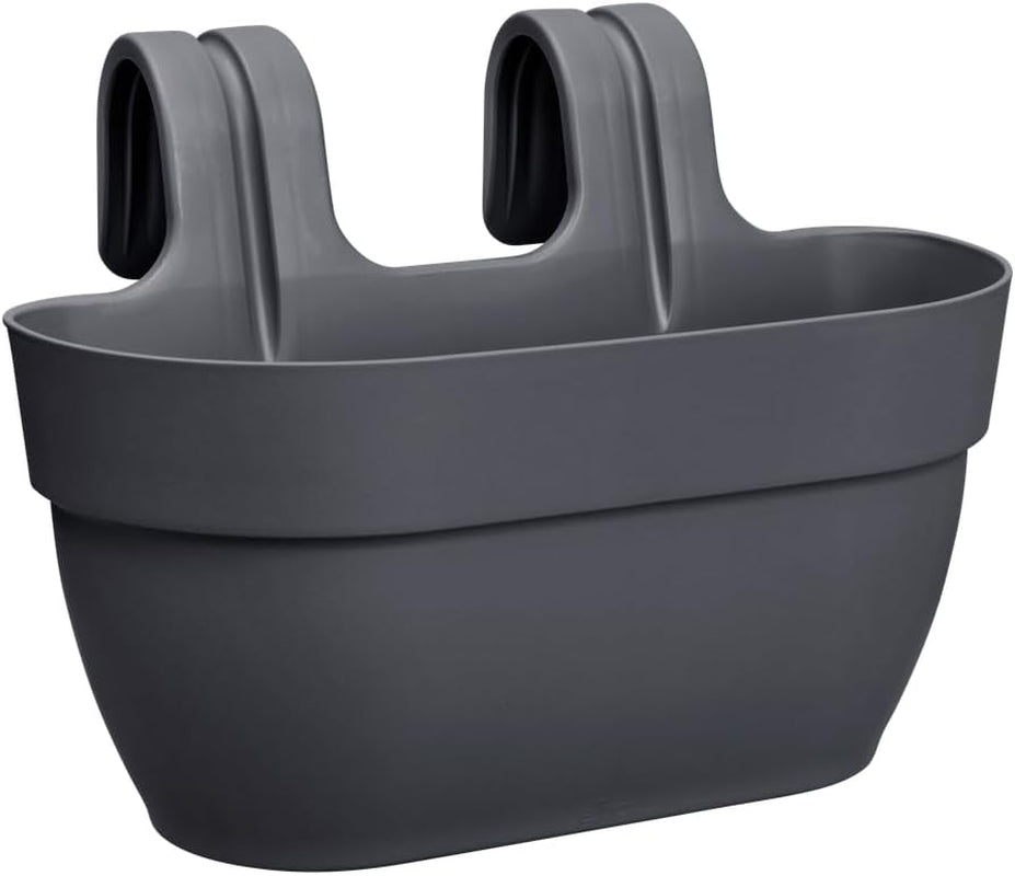 elho Vibia Campana Easy Hanger M 36 - Vaso per balcone ed esterno - Ø 36,0 x H 26,5 cm - Nero/Antracite