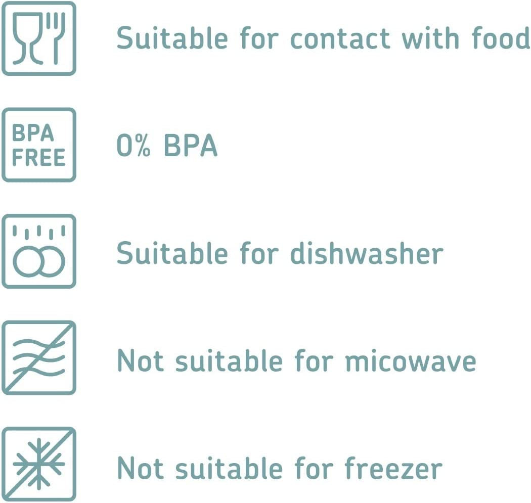 Mepal Set di 3 barattoli con coperchio - Contenitore per alimenti rettangolare - Organizer da cucina in plastica - Contenitore ermetico - 1x 2000 ml e 2x 1000 ml - Scatole bianche per alimenti Naty Shop