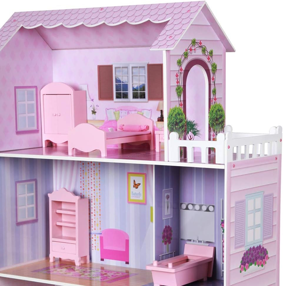 WOOMAX Colorbaby 85293 Casa delle bambole in legno Naty Shop Case delle bambole