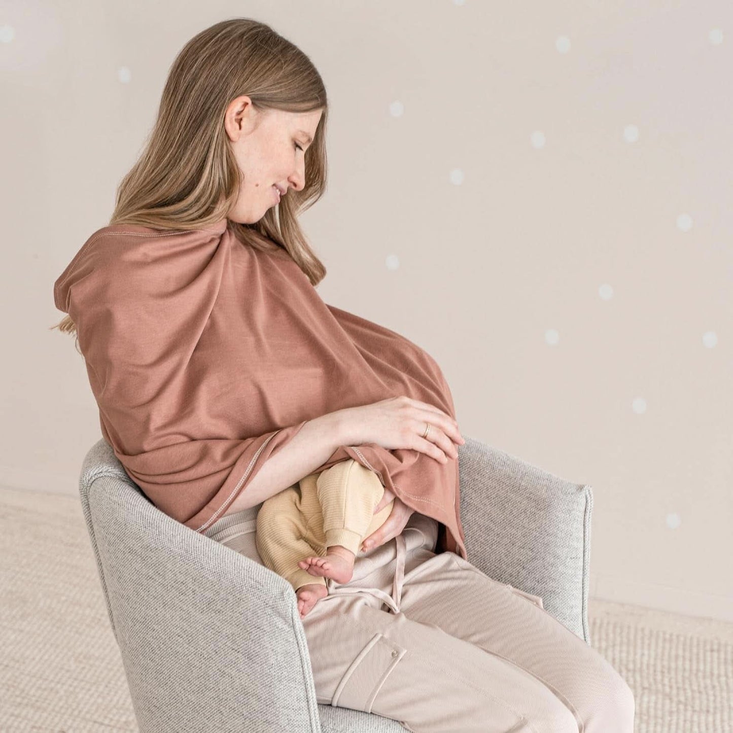Julius Zöllner Stilltuch Aus 100 Prozent Jersey-Baumwolle, OEKO-TEX STANDARD 100, Made in Germany, Uni Tan Accessori Alimentazione e Allattamento Bebe Naty Shop