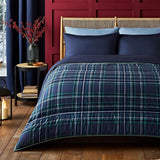 Set piumone e federa Night Lark 10,5 Tog Letto singolo Biancheria da letto di lusso classica in tartan rosso Ipoallergenico lavabile in lavatrice Naty Shop Trapunte e piumini classici in tartan blu scuro Letto singolo