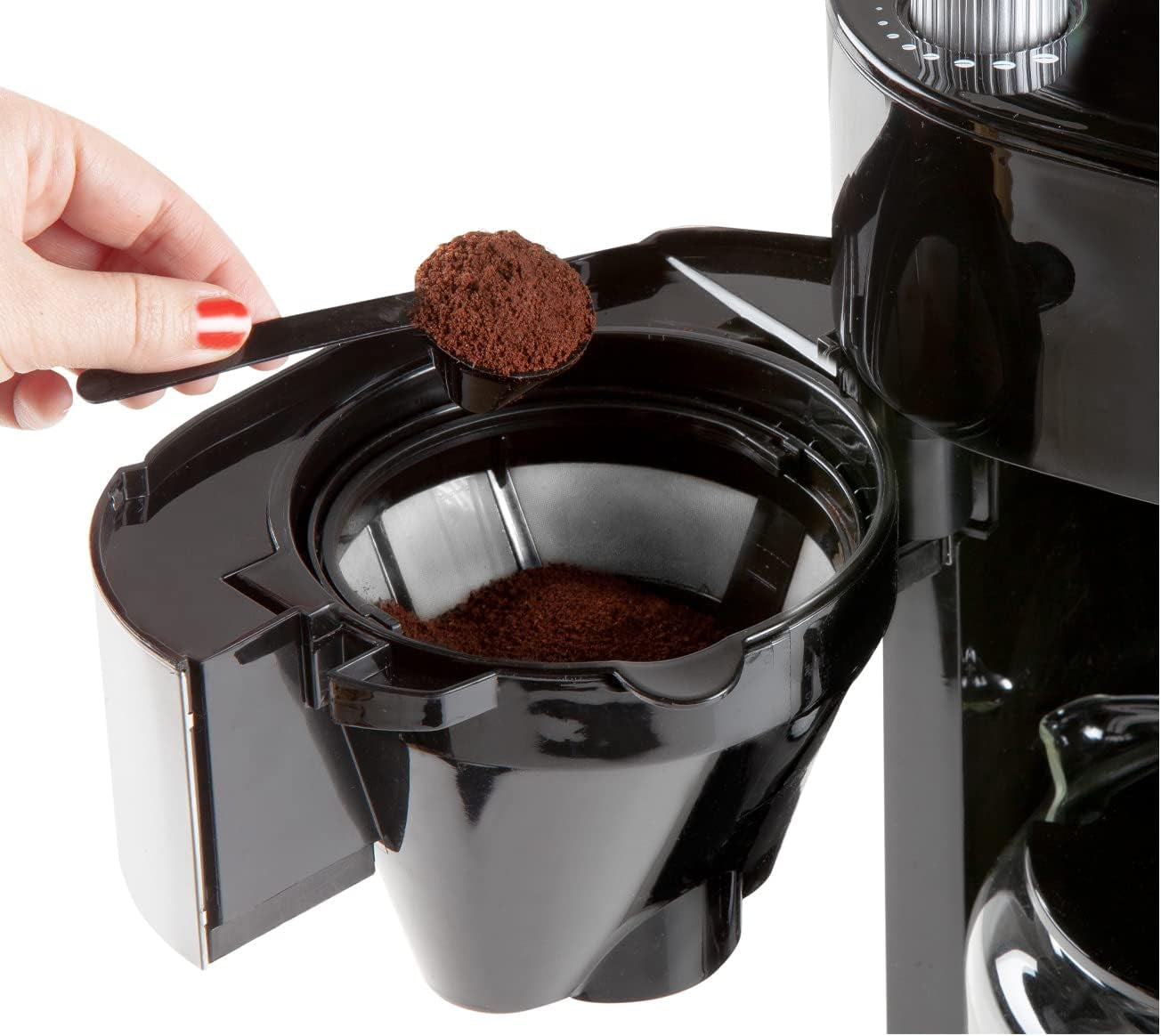 Macchina per caffè espresso DOMO DO721K "Grind and Brew" - Funzione Bean-to-Cup - Display LCD - Per caffè macinato o in grani interi - 1,5 L