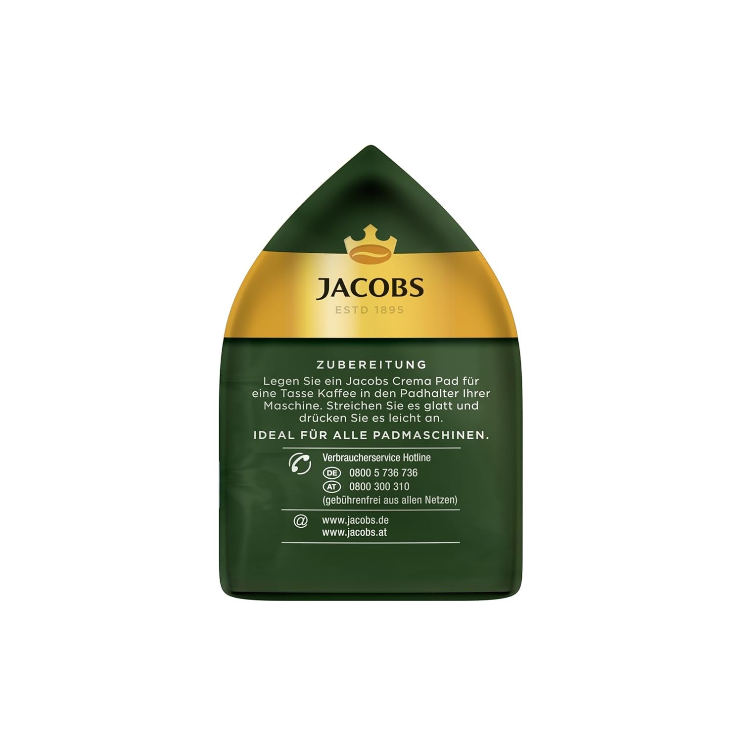 Jacobs Pads Crema Mild, Pads compatibili Senseo, 5 x 18 Getränke, 90 Kaffeepads