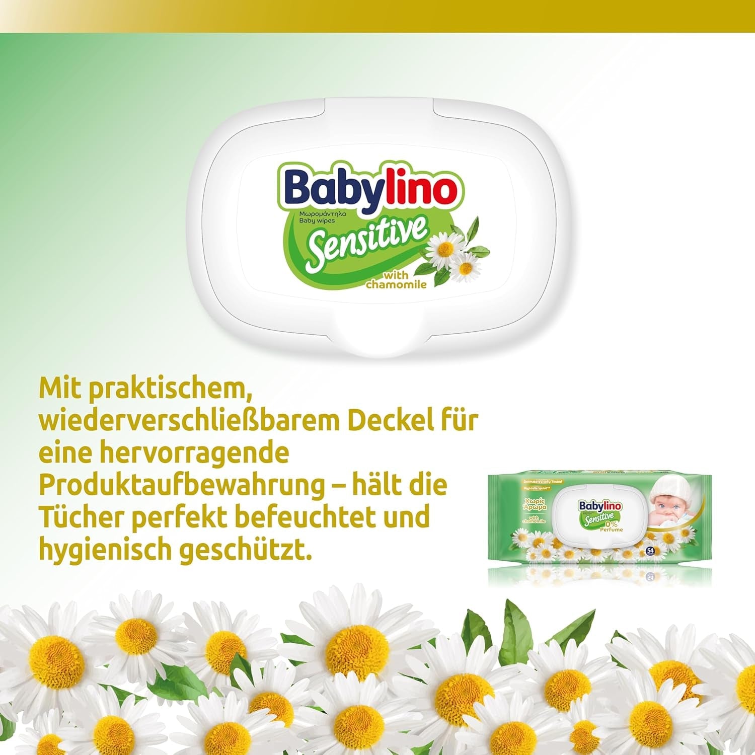 Salviette per neonati sensibili, 0% di profumo, 98% di formula naturale che ripristina l'equilibrio del pH della pelle, Sigillo di freschezza, 54 salviette