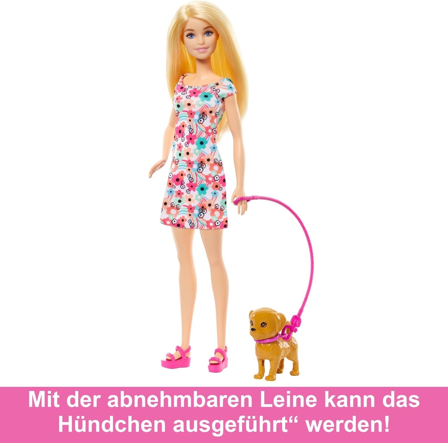 Barbie Dog Duo Doll e accessori, inclusi cane piccolo e cane grande con sedia a rotelle, guinzaglio, ciotola per cibo, cuccia e ossi per dolcetti, dai 3 anni in su, HTK37 Bambole Naty Shop