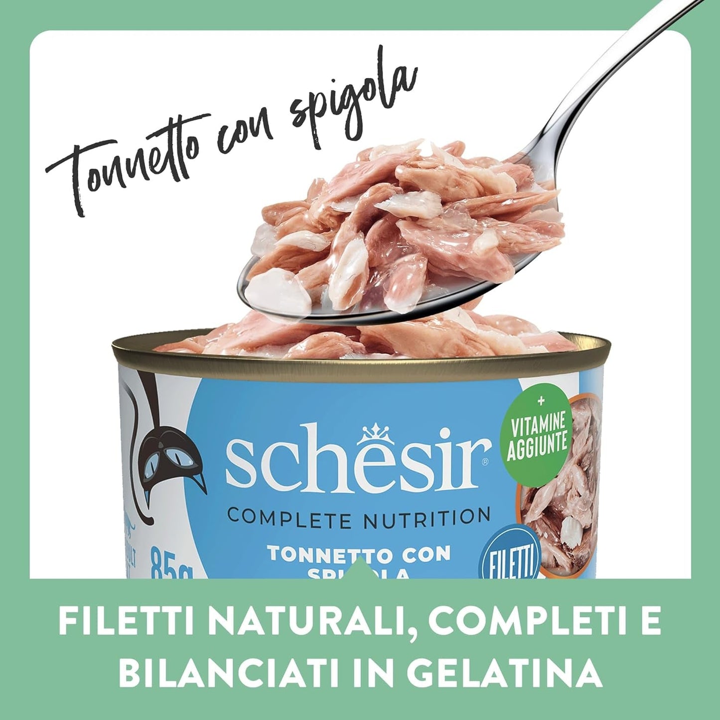 Tonno Rosso in Gelatina, Alimento umido completo per gatti, in scatola, con aggiunta di vitamine, 100% naturale, 6 x 85g