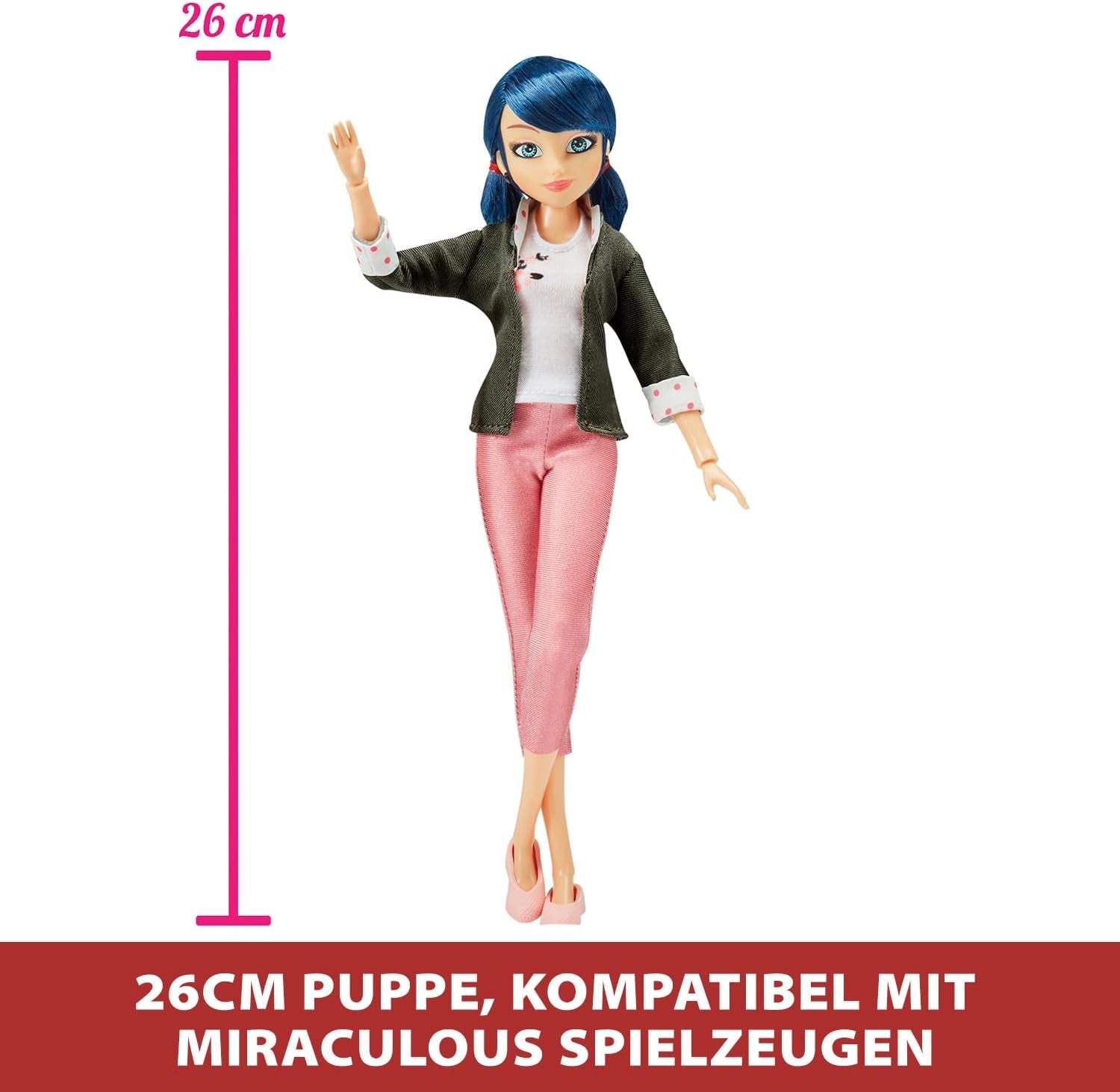 Bandai - Miraculous Ladybug - Bambola da vestire 26 cm con due abiti - Ladybug - P50355 Bambole Naty Shop