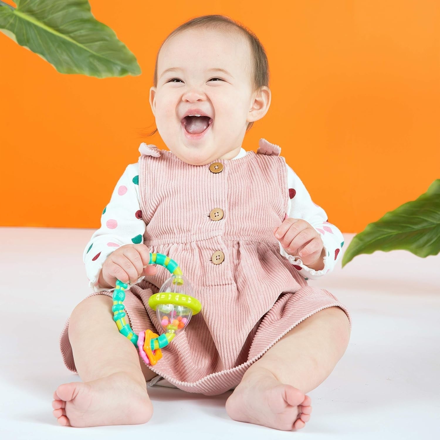 Bright Starts Little Shakers Set regalo da 6 pezzi - Sonagli e dentini per bambini Senza BPA Facile da catturare Unisex Neonato+