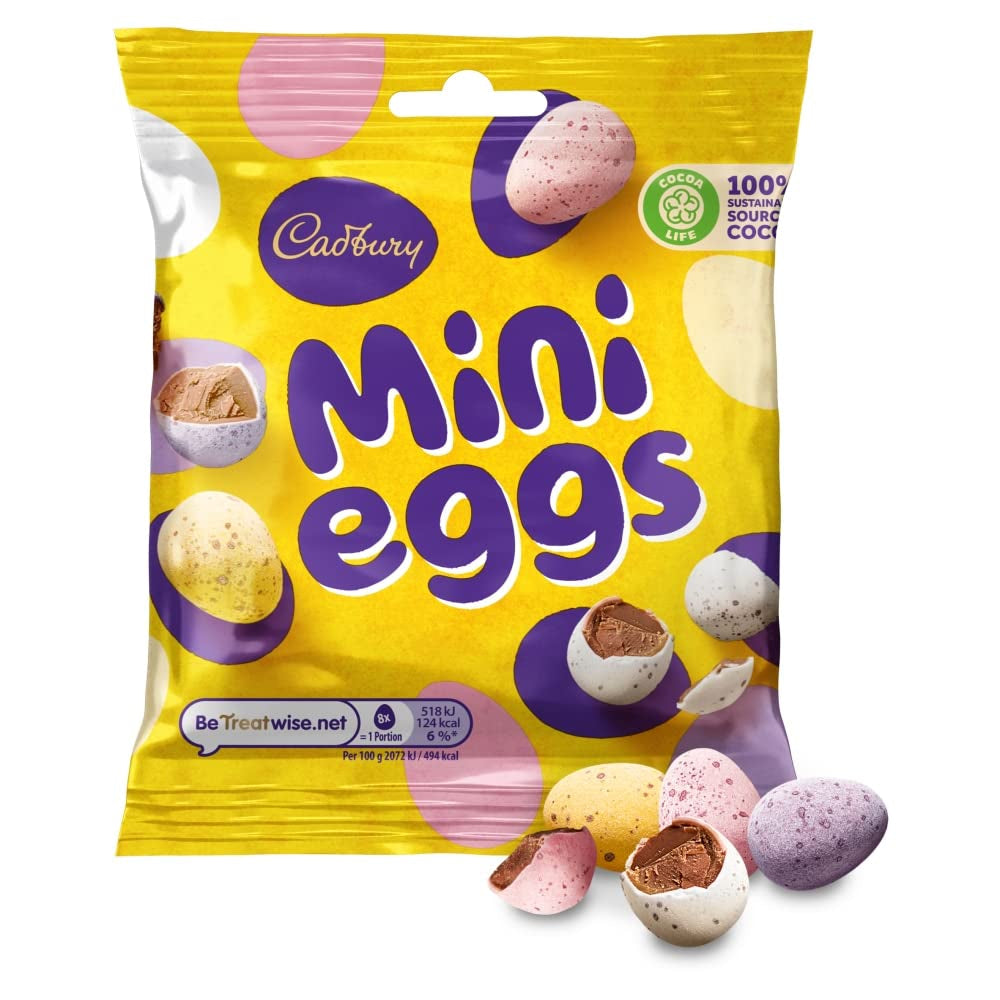 Busta solida di ovetti di cioccolato (80g) in una croccante vaschetta di zucchero (Forme di Pasqua)