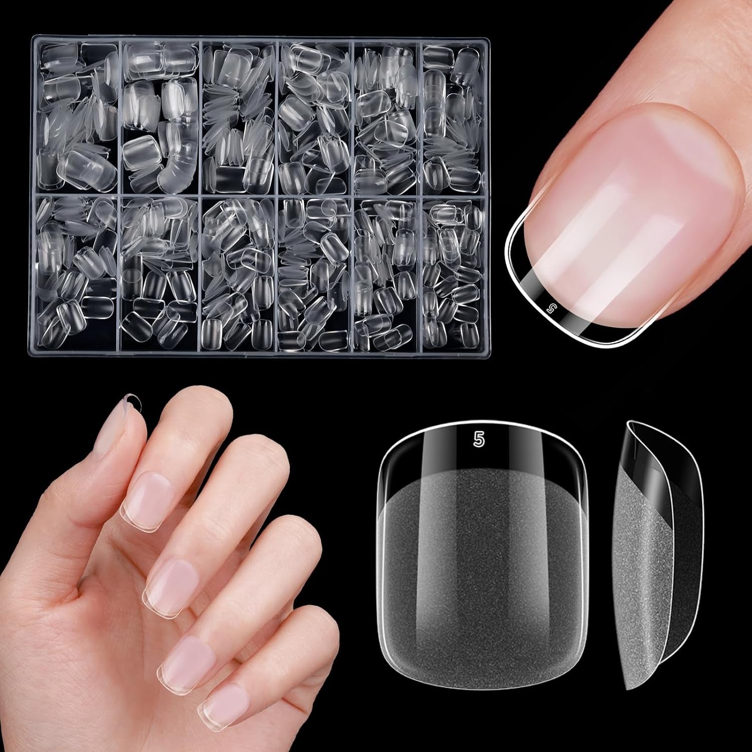 Unghie Artificiali Corte 500 Pezzi Punte Per Unghie In Gel Morbido Con Copertura Completa Per Unghie In Gel 12 Misure Punte Per Unghie Prelucidate Per Unghie In Gel Unghie Artificiali Corte Estensioni Per Unghie A Bara Con Scatola