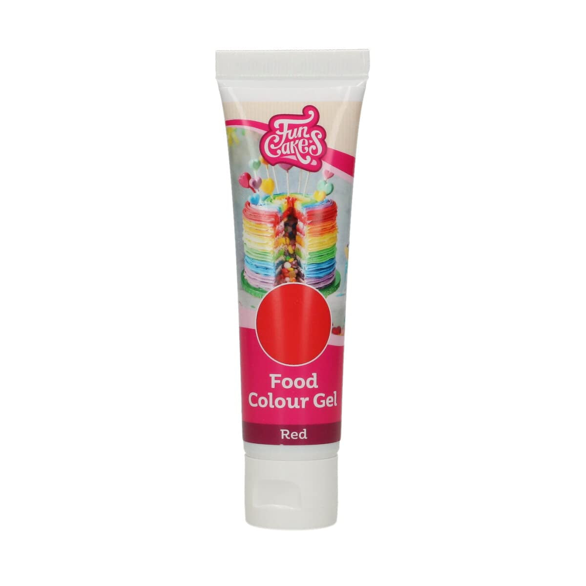 Colorante alimentare Funcakes, gel rosso: colorante alimentare altamente concentrato per pasta, panna, fondente e marzapane. Dosaggio facile. Una sola goccia per creare colori vivaci. Halal. 30 g.