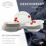 Servizio Piatti per 6 - 18 Pezzi - Servizio Piatti in Porcellana - Servizio Piatti Bianco - Set Piatti e Ciotole - Stoviglie Moderne - Piatti - Servizio da Tavola - Servizio Piatti per 6