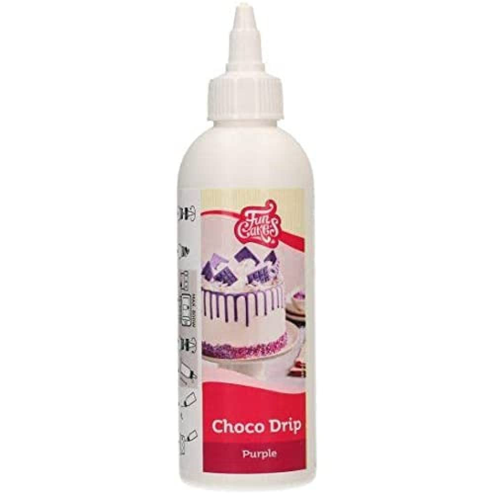 Funcakes Choco Drip Lila: Köstlicher Gesmack, Einfach Zu Verbenen, Perfekt Für Tropfkuchen, Drip Gesmack Nach Schokolade. Wiederverschließbare Packung 180 G. Miscela per panificazione e cottura Naty Shop Default Title