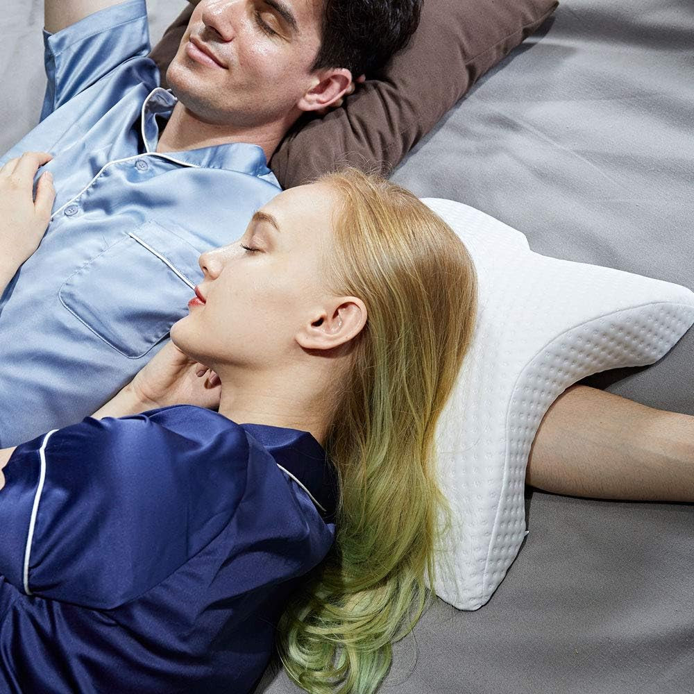 Cuscino per dormire laterale per coppia Braccio rilassante Cuscino in memory foam curvo Cuscino per collo a forma di U Cuscino da viaggio Cuscino in seta di ghiaccio a pressione zero Cuscino a ritorno lento per coppie Cuscini ortopedici cervicali Naty Shop