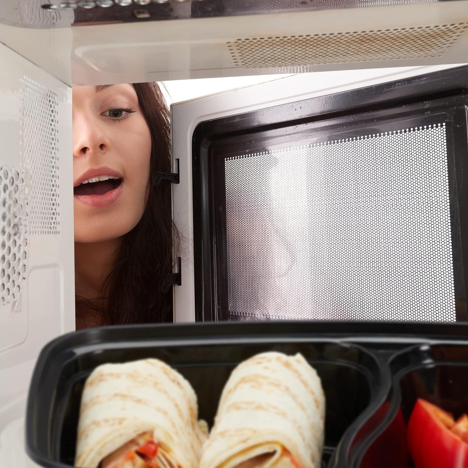Relaxdays Set da 10 Contenitori per Pasti, 2 Scomparti, Resistenti al Microonde, 800 ml, Contenitori per Alimenti in Plastica con Coperchio, Contenitori per Alimenti Neri Naty Shop