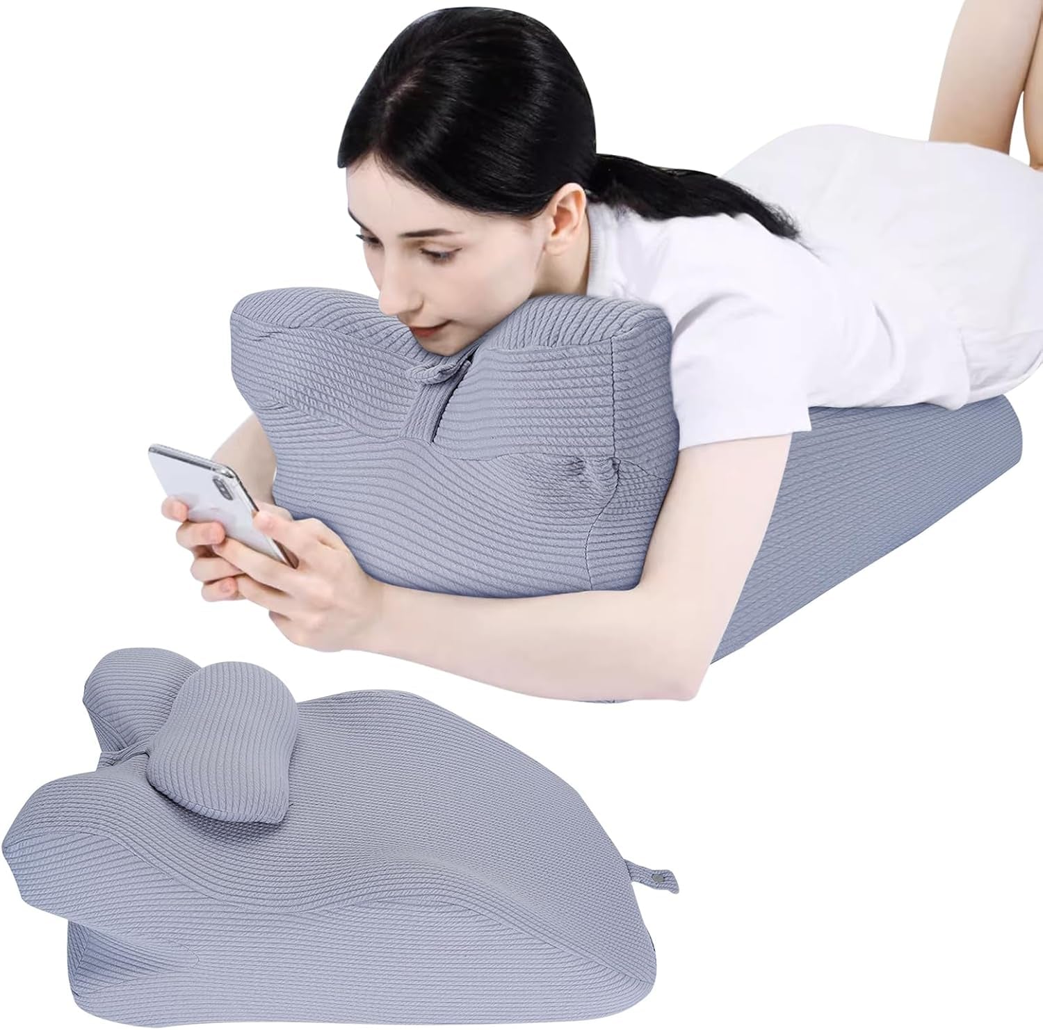 Cuscino da lettura per letto e divano, Cuscino in piuma, Cuscino da letto in memory foam, Cuscino per dormire sul fianco, Cuscino ergonomico per il supporto della schiena per leggere e guardare la TV