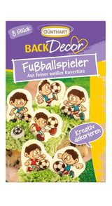 Günthart Backdecor 12 Giocatori di Calcio e Palloni da Calcio in Zucchero, 21 Grammi Naty Shop Calciatore al Cioccolato