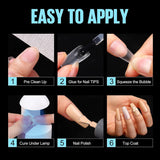 TOMICCA Coffin Tips Punte per unghie ultra corte - Punte per unghie, Punte in gel morbido, Copertura completa, Punte per unghie artificiali opache preformate, Punte per unghie in gel - 360 pezzi, 15 dimensioni