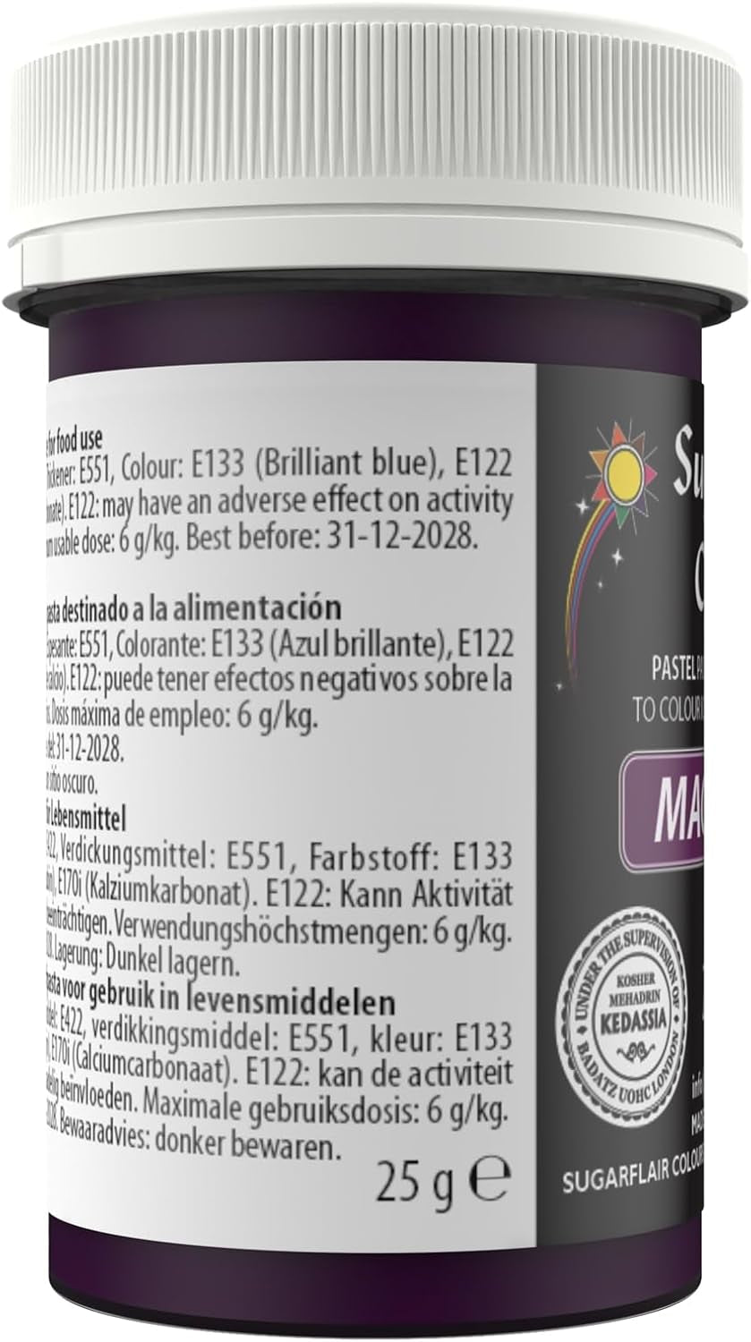 Sugarflair Pasta Colorante Alimentare Pastello Magenta, Colorante Alimentare per Pasta, Fondant e Marzapane, Colori Concentrati Spettrali - 25g