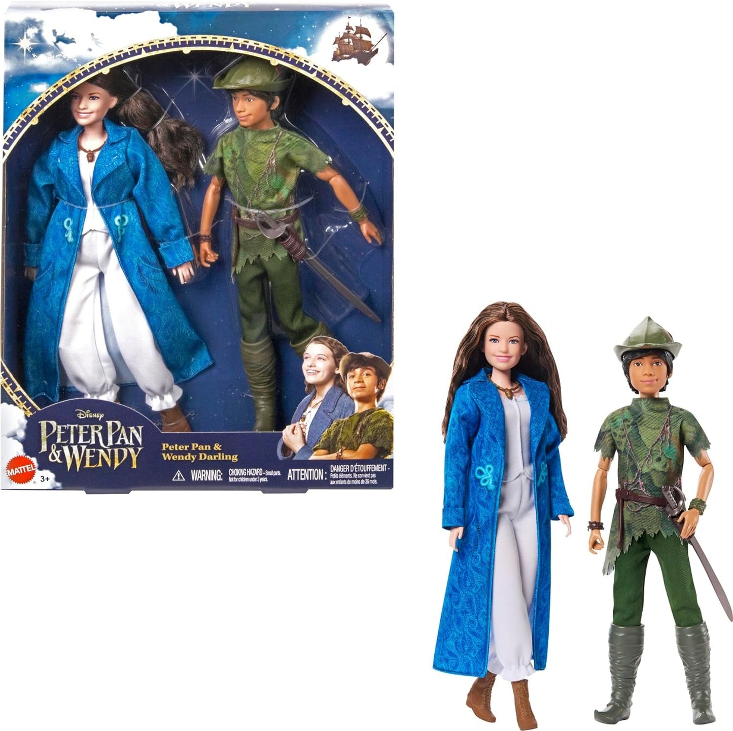 DISNEY Peter Pan & Wendy - Giostrina con abiti tipici e accessori rimovibili, pantaloni in morbido tessuto, per rievocare scene preferite o giochi creativi, per bambini dai 3 anni in su, HNY36 Naty Shop Dolls Titolo predefinito
