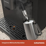 Macchina per caffè espresso completamente automatica GRUNDIG KVA 6230 con montalatte, macinacaffè in acciaio inossidabile con 13 impostazioni di macinatura, contenitore per chicchi da 250 g, serbatoio dell'acqua rimovibile da 2 litri, pressione della pompa 19 bar, display touch, nero