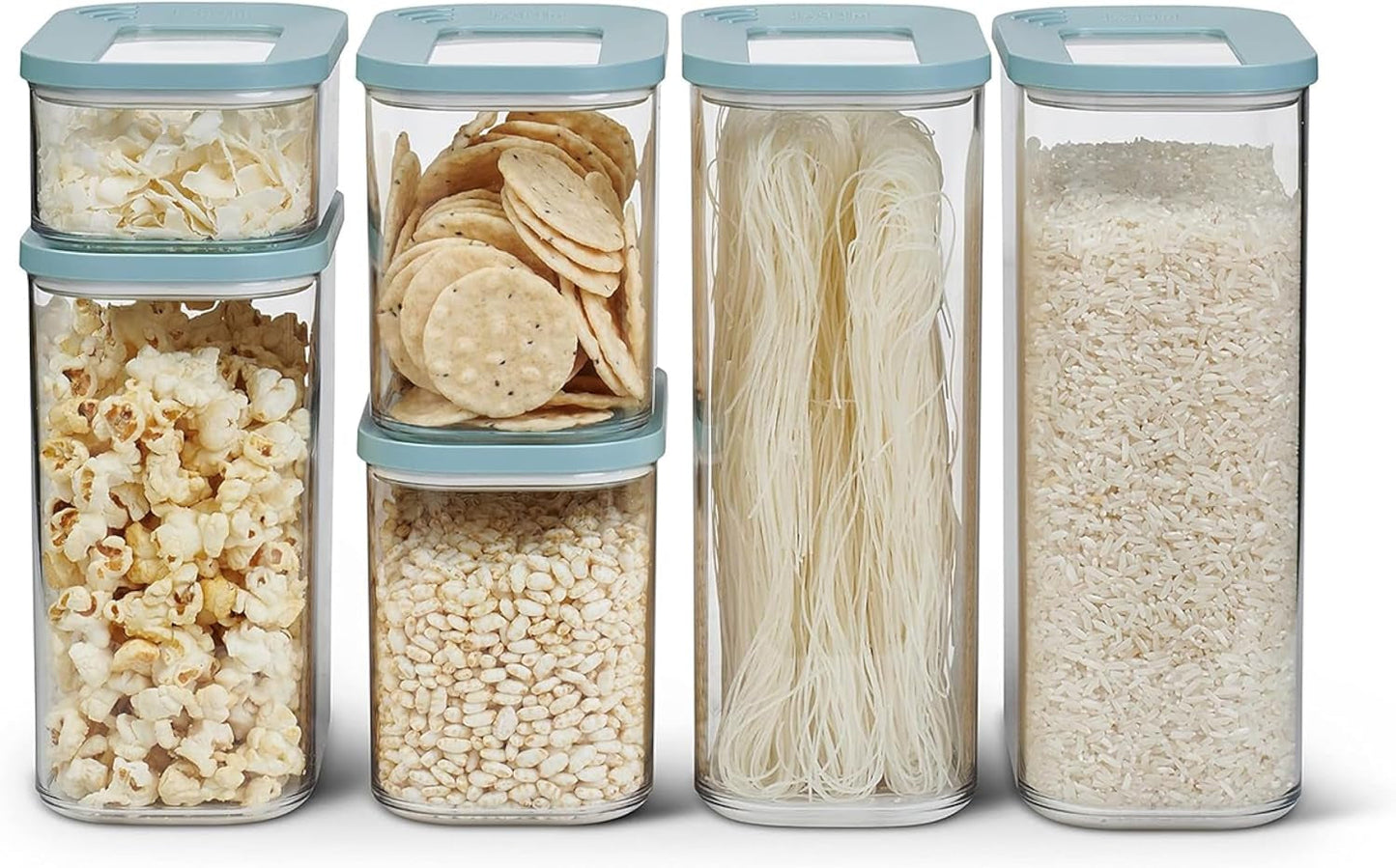Mepal Set di 6 barattoli con coperchio - Contenitori per alimenti rettangolari - Organizer da cucina in plastica - Contenitori ermetici - 2x 2000 ml, 2x 1000 ml, 1x 1500 ml e 1x 425 ml - Bianco Naty Shop Scatole per alimenti Nordic Green Set da 6 pezzi