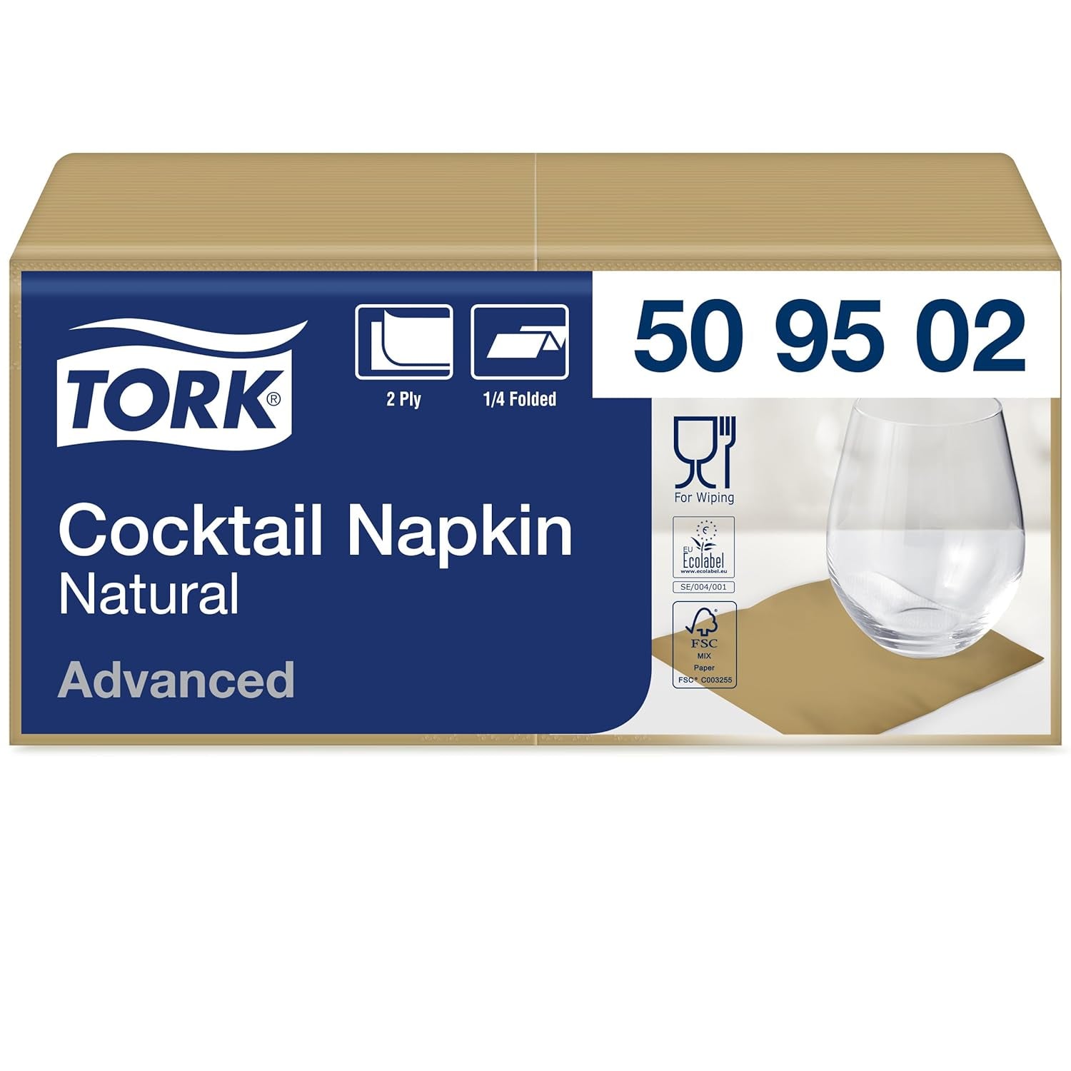 Tork Tovagliolo da cocktail Nature con simbolo ambientale prestampato, 200 tovaglioli, 509502