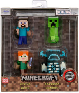 Jada Toys Set di personaggi Minecraft (4 pezzi) in metallo - Personaggi da collezione Minecraft Caves & Cliffs (Steve, Alex, Creeper e Warden) Per giocatori e collezionisti 8+ 6 cm ciascuno Action Figure Naty Shop Titolo predefinito