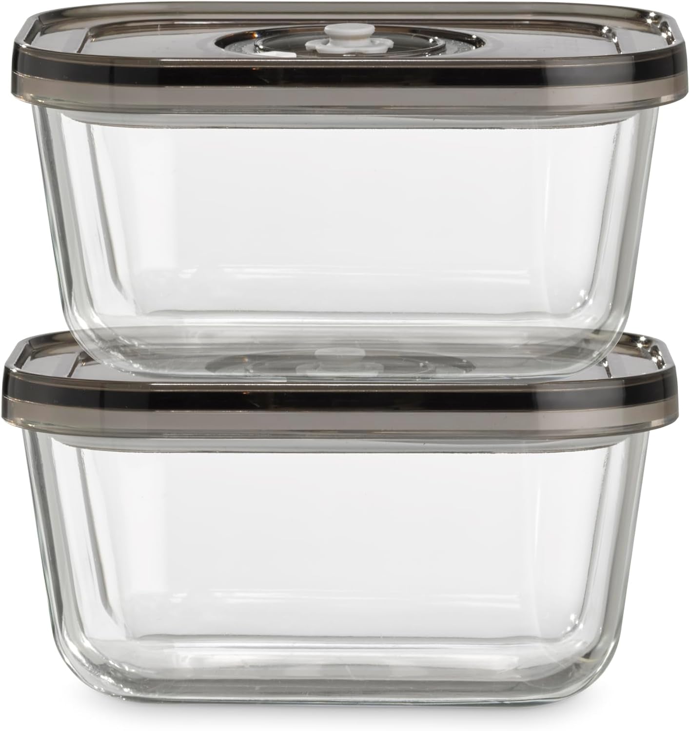 Set Caso Vacu OneTouch Eco, macchina per sottovuoto manuale, inclusi 3 contenitori sottovuoto in vetro e VacuBoxx Eco-Duo S - contenitore salvafreschezza sottovuoto / 2 contenitori da 500 ml ciascuno Contenitori per alimenti Naty Shop