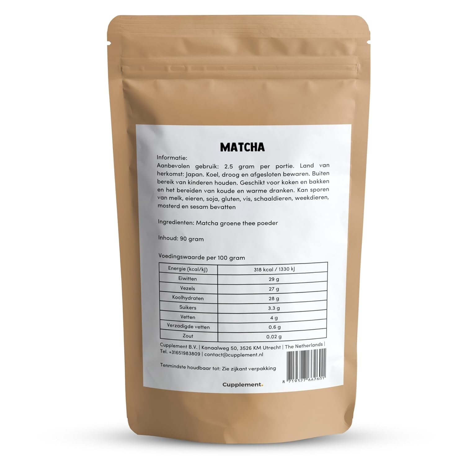 Cupplement Matcha 90 grammi biologico - Tè verde in polvere di altissima qualità - Senza frusta e filo di bambù - Culunary - Set per principianti - Latte - Frusta - Giappone - Polvere - Tè - Filo - Borsa - Frullato