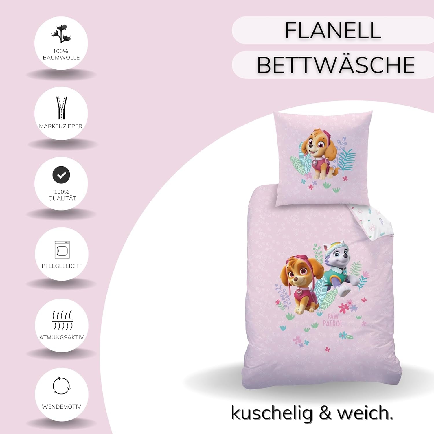 Biancheria da letto Paw Patrol, 100% cotone Biancheria da letto - bambini Naty Shop