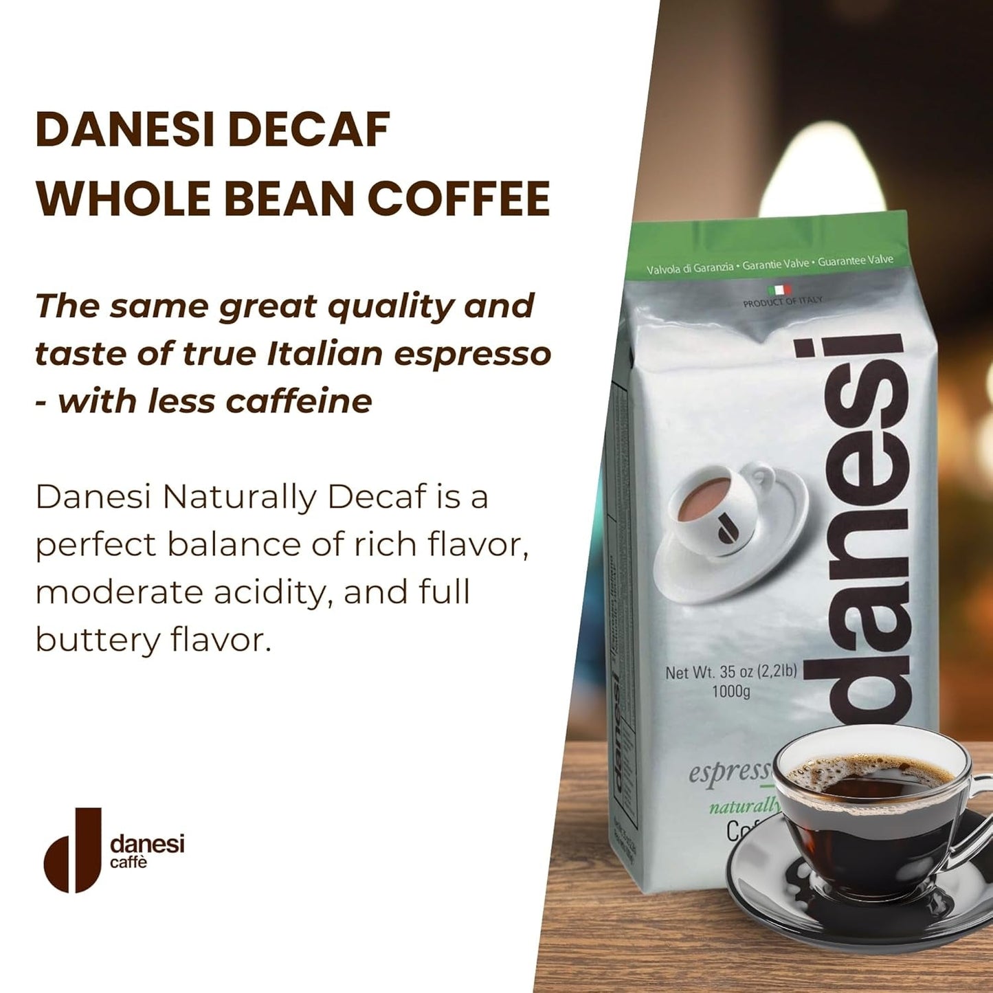 Danesi Decafeinato, Grani, 1 Confezione (1 x 1 kg)