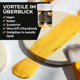 He-Ju Colorante alimentare liquido oro metallizzato 25 ml, glitter commestibile per bevande e alimenti (Oro metallizzato, 25 ml)