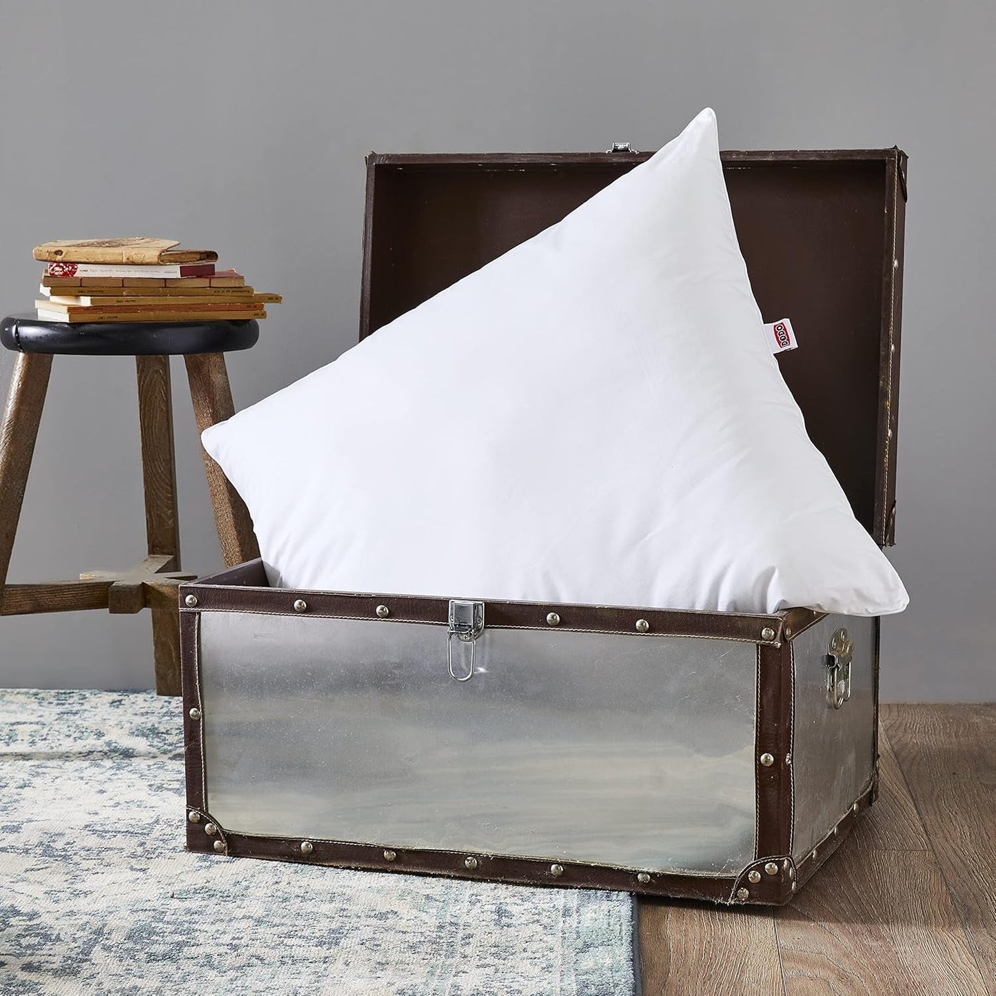 DODO 64476 Cuscino Calgary, Piuma/Oca e Pelle d'Anatra, 65 X 65 cm, Bianco Standard Naty Shop Unique Pillows