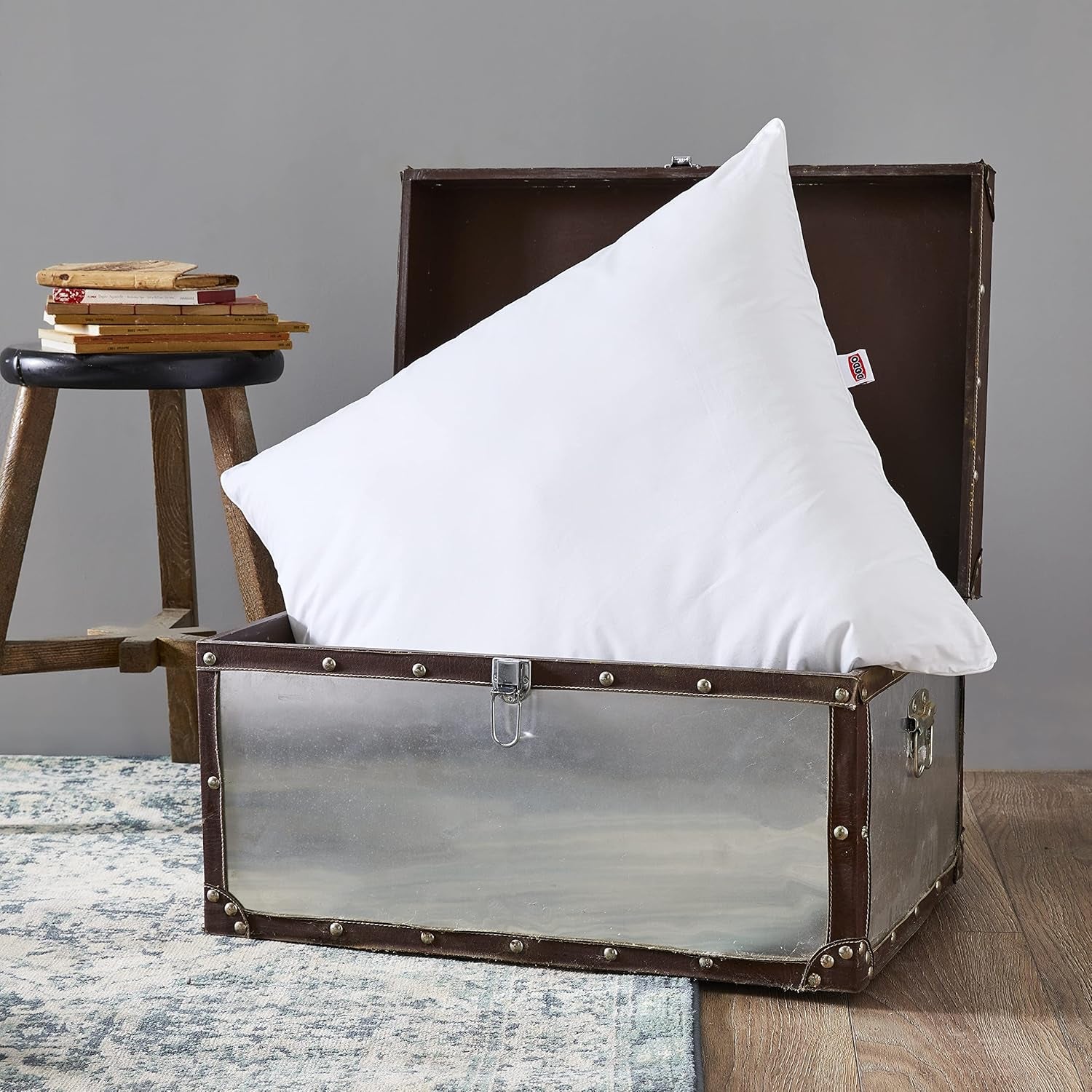 DODO 64476 Cuscino Calgary, Piuma/Oca e Pelle d'Anatra, 65 X 65 cm, Bianco Standard Naty Shop Unique Pillows