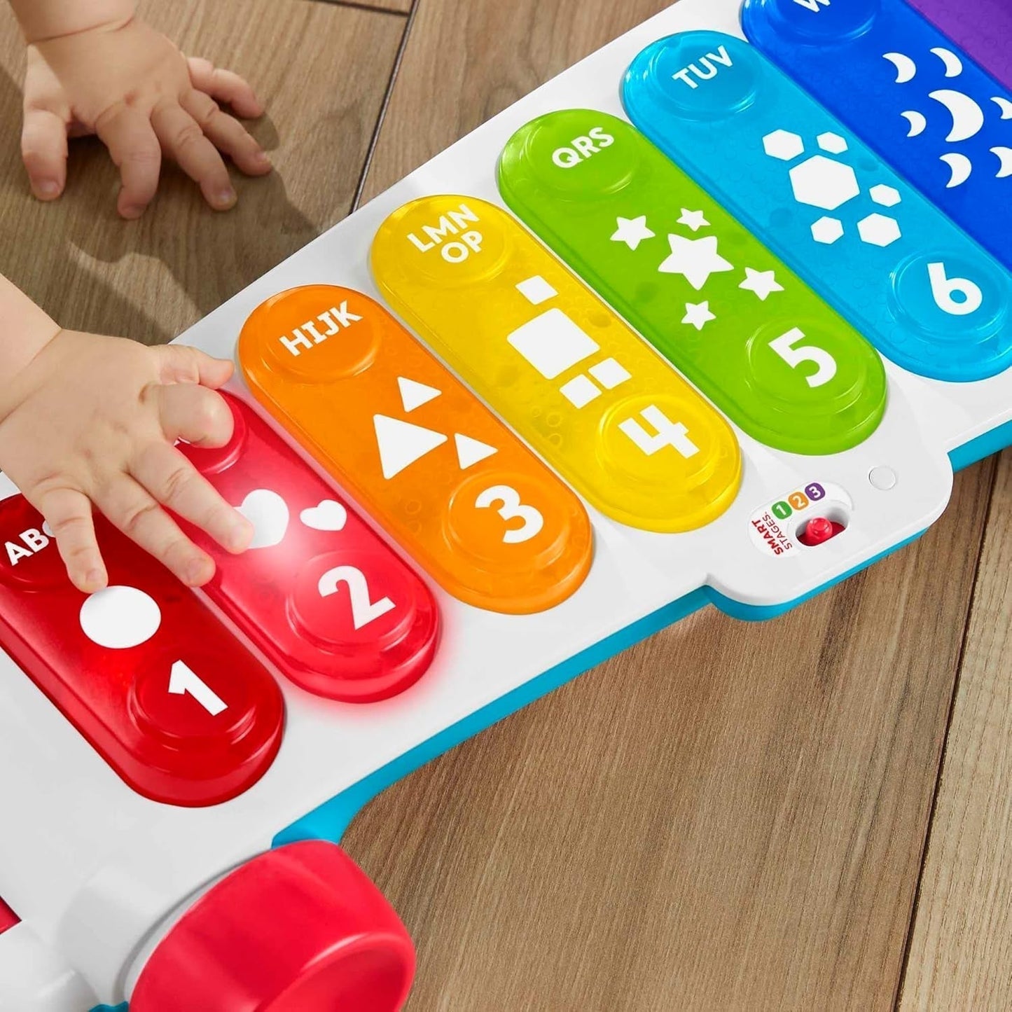 Fisher-Price Xilofono gigante luminoso - strumento musicale elettronico da trascinare con canzoni con contenuti didattici, per bambini, neonati a partire da 9 mesi, multicolore, versione: francese, HJK40 Jucarii Bebe Naty Shop