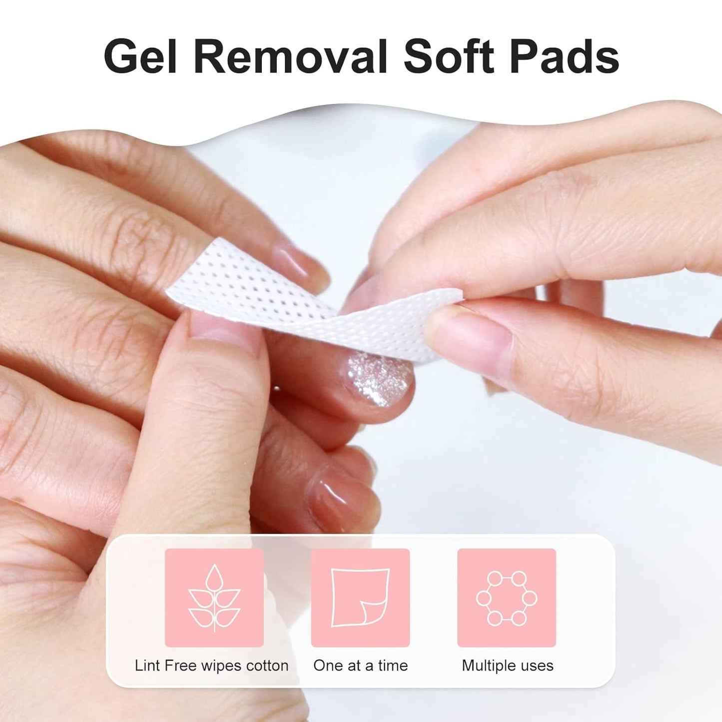 Qufiiry 300 Stück Fusselfreie Nageltücher, Lint Free Nail Wipes, Fusselfrei Nagel Wattepads, Nagel Wischtücher Für Cleaner Gelnägel Nagellackentferner Wattepads Nail Wipes Pads