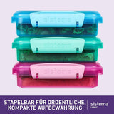 Sistema di contenitori per panini per il pranzo | 450ml| Lunch box impilabile ed ermetico con coperchio | per bambini e adulti | senza BPA | colori misti | 3 contenitori per alimenti Naty Shop