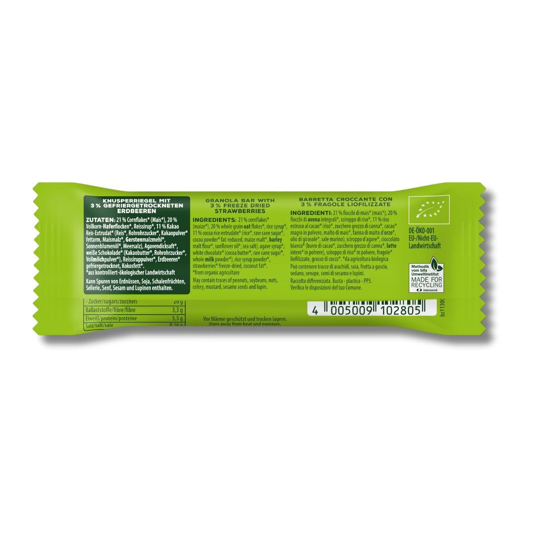 Barrette croccanti alle fragole 12 x 20g