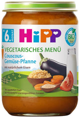 Pasti Biologici HiPP a partire dai 6 Mesi Couscous e Verdure Saltate, Confezione da 6