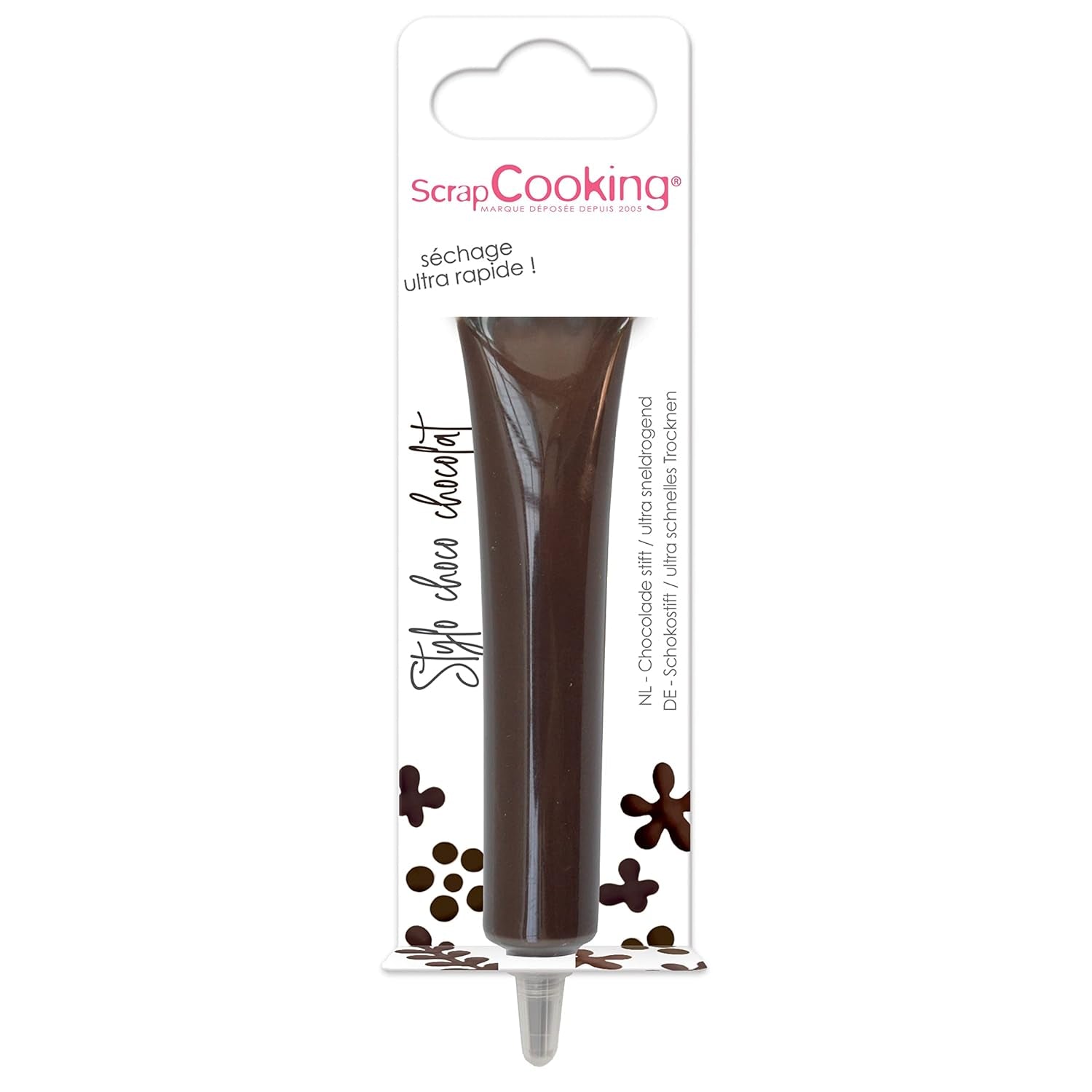 Scrapcooking - Penna al cioccolato marrone - Zucchero per scrivere al cioccolato 25 g - Penna di zucchero decorativa commestibile - Scrivere e disegnare - Etichettare fondente, glassa, torte - 6801