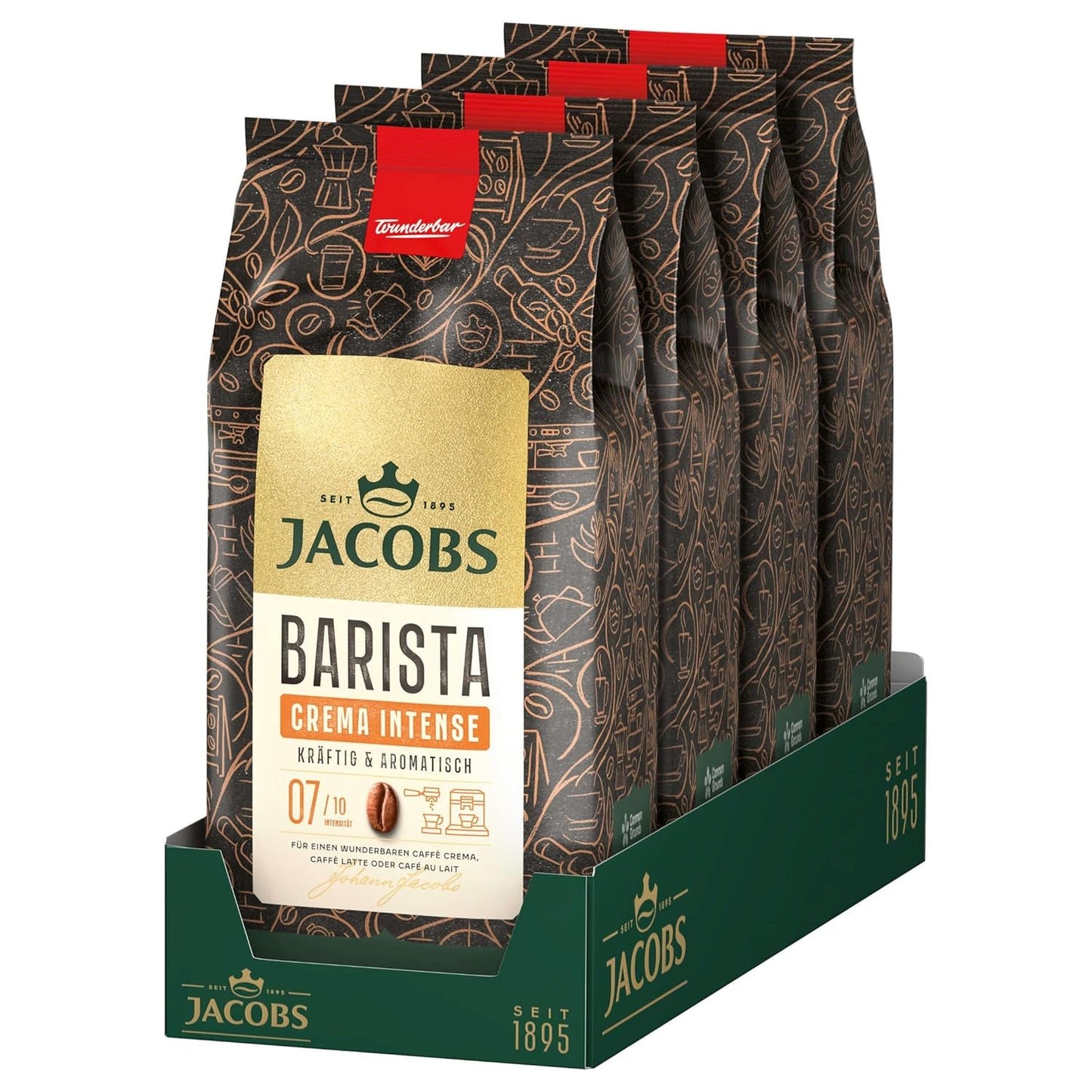 Caffè in grani JACOBS Barista Editions Crema Intensa (4 x 1 kg)