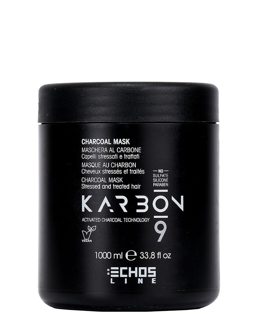 Echosline Karbon 9 Maschera al carbone vegano biologico (1000ml) Naty Shop Maschera per capelli Titolo predefinito