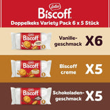 Loto Biscoff | Confezione varietà di biscotti doppi | 3 Varietà: Crema Biscoff, Gusto Vaniglia e Cioccolato | 5 biscotti doppi per confezione | Ingredienti di origine naturale | Senza coloranti | 16 x 50 g | 800 g