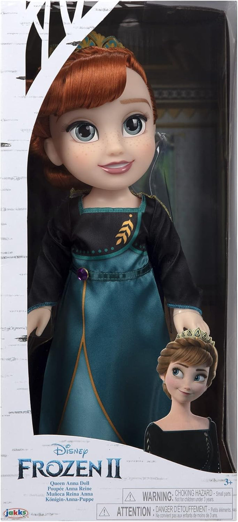 Disney Frozen 2 Anna Doll - una bambola snodabile alta 35 cm con un iconico abito alla moda con lo stemma di Arendelle e una tiara per un divertimento in più, per ragazze dai 3 anni in su