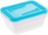 Kekeeper set 3 barattoli per alimenti, 3 x 1,25 l, 20,5 x 15,5 x 6,5 cm, Fredo Fresh, blu trasparente Scatole per alimenti Naty Shop